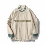 Custom baseball varsity y3k men stripe round collar neck jacket