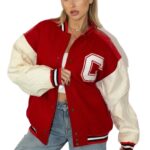 custom logo women varsity baseball jacket coat