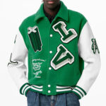Customized Streetwear Men Leather Baseball Varsity Jacket