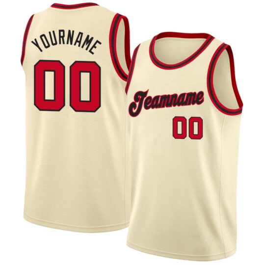 Cream Colored Basketball Uniform