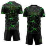 Black & Neon Green Design Football Uniform