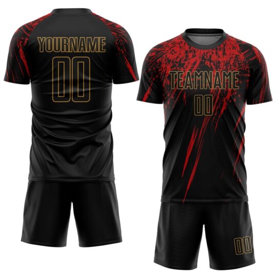 Black & Red Design Football Uniform
