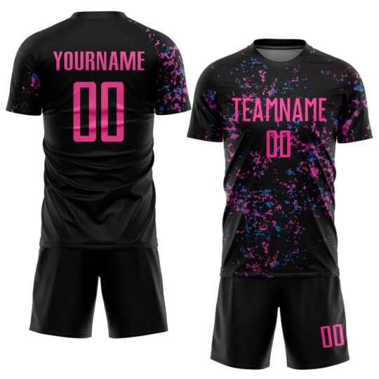 Blue & Pink Sprinkled Colors Sublimation Printing Football Uniform