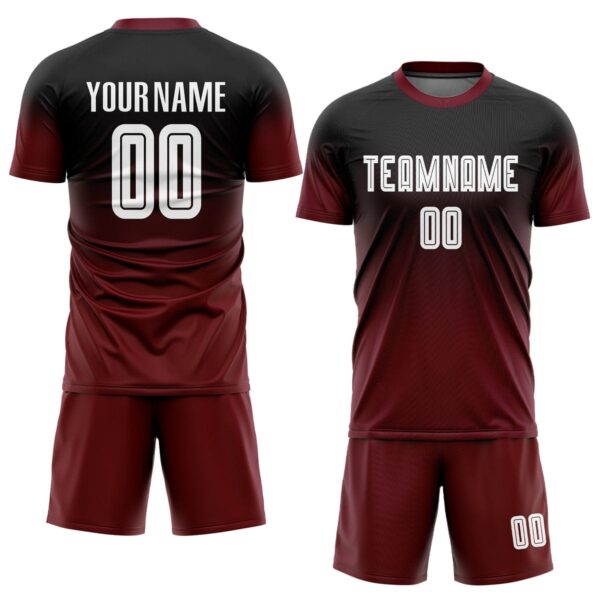 Black & Maroon Fade Design Football Uniform