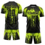 Black & Neon Lemon Color Design Football Uniform