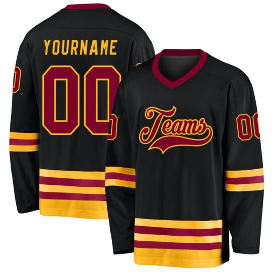 Maroon Yellow & Black Hockey Uniform