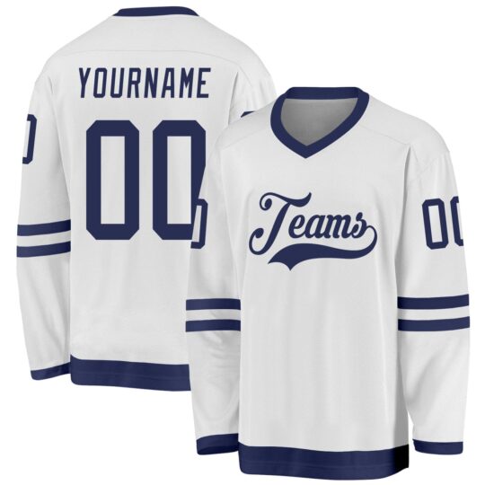 White & Blue Hockey Uniform