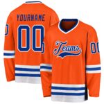 Bright Orange & Blue Hockey Uniform