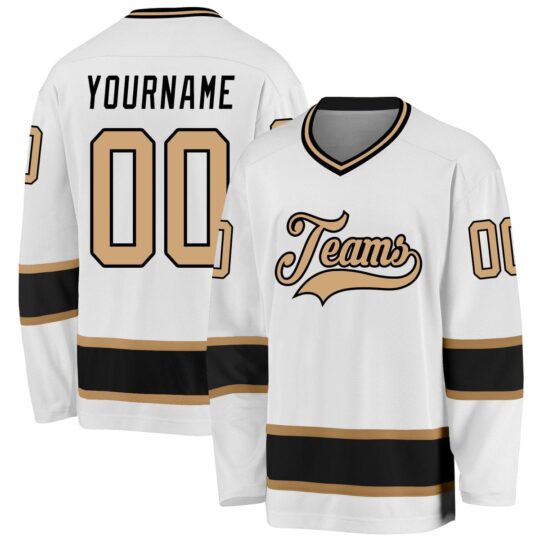 White Black & Golden Hockey Uniform