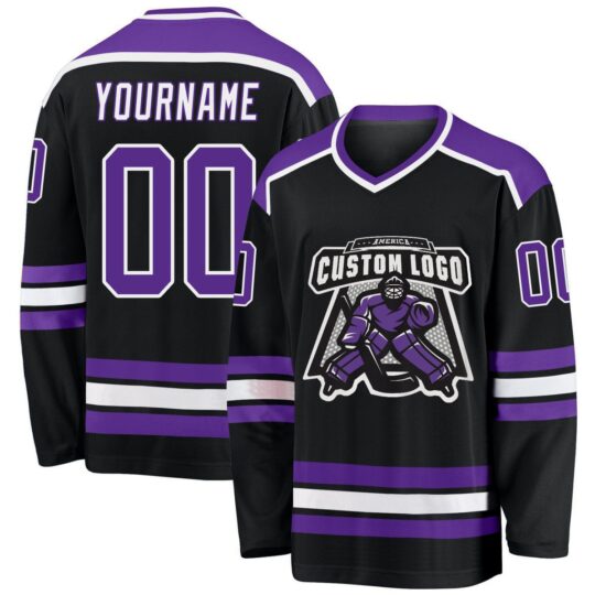 Custom Black & Purple Hockey Uniform