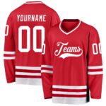 Bright Red & White Hockey Uniform