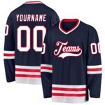 Dark Blue & Red Hockey Uniform