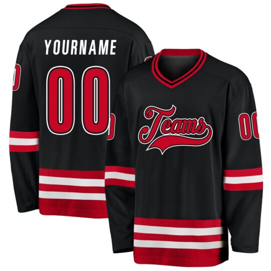 Black Red & White Hockey Uniform