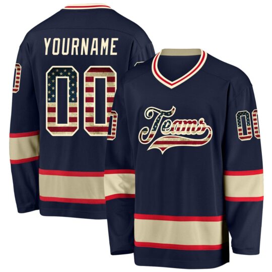 Blue USA Flag Themed Hockey Uniform