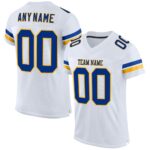 White Blue & Yellow American Football Uniform