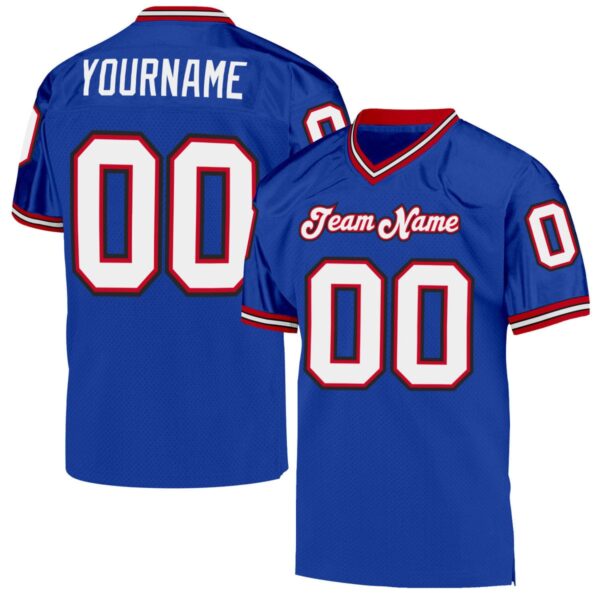 Blue Red & White American Football Uniform