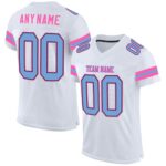White Blue & Pink American Football Uniform