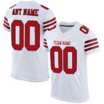 White & Red American Football Uniform