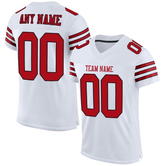White & Red American Football Uniform