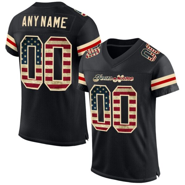 Black USA Flag Design American Football Uniform