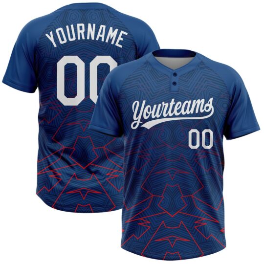 Light Blue & Red Design Softball Uniform