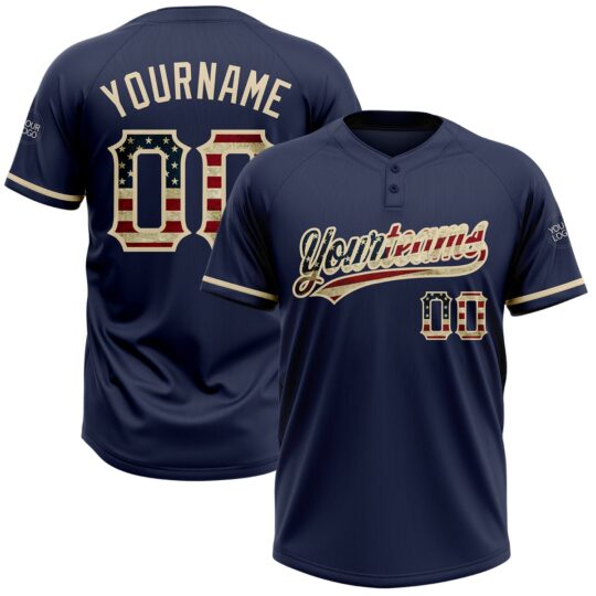 Blue USA Flag Design Softball Uniform