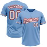 Light Blue Red & White Softball Uniform