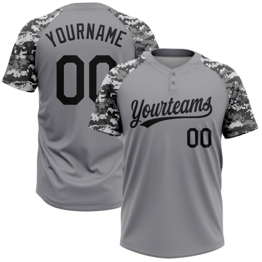 Dark Grey Camouflage Softball Uniform