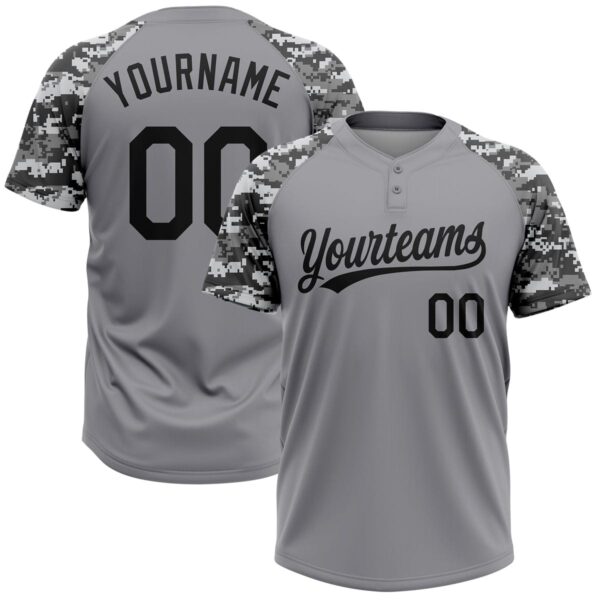 Dark Grey Camouflage Softball Uniform