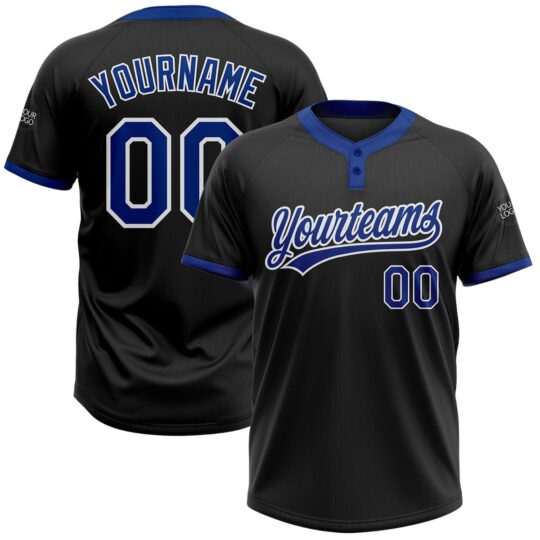 Black & Neon Blue Softball Uniform