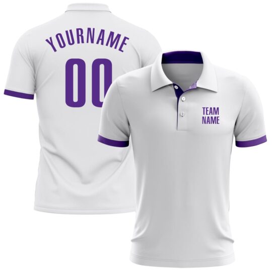 White & Purple Polo Shirts