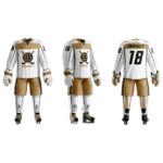 White & Golden Ice Hockey Uniform