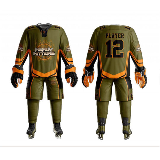 Brown & Yellow Ice Hockey Uniform