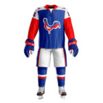 White Blue & Red Ice Hockey Uniform