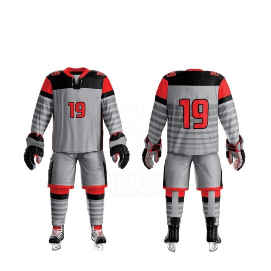 Red & Grey Ice Hockey Uniform