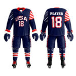 Blue USA Flag Themed Ice Hockey Uniform