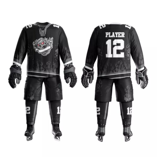 All Black Ice Hockey Uniform