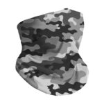 White Grey & Black Camouflage Neck Buff