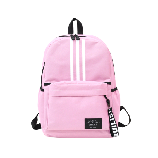 Plain colored backpacks with 3 white stripes