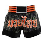 Black & Bright Orange Thai Boxing Shorts