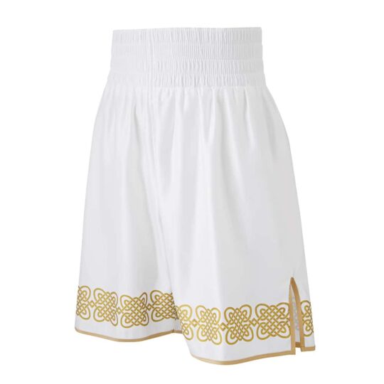 White & Gold Boxing Shorts