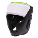 White Black & Green Boxing Head Guard