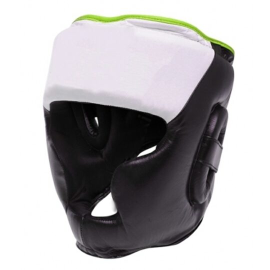 White Black & Green Boxing Head Guard