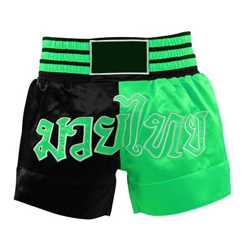 Black & Neon Green Thai Boxing Shorts