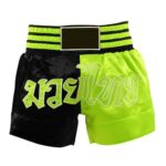 Black & Neon Yellow Thai Boxing Shorts